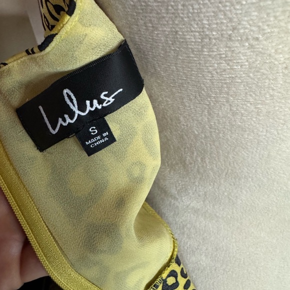 NWT Lulus Yellow Leopard Print High Low y2k Cocktail dress Party Flirty feminine - Picture 8 of 8